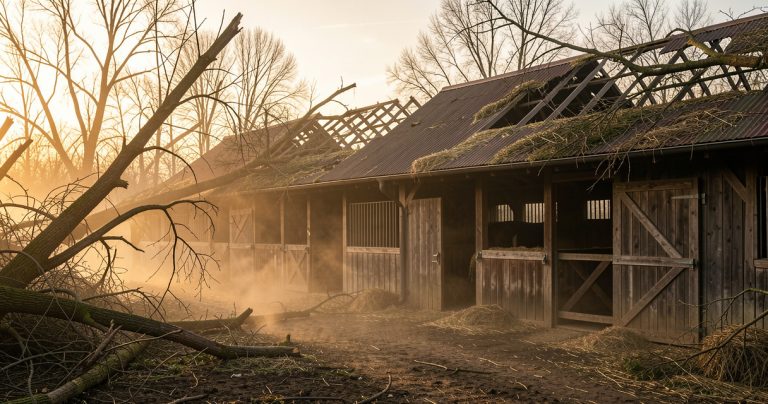 Tempête sur une écurie : 16 chevaux ensevelis, leçon de résilience