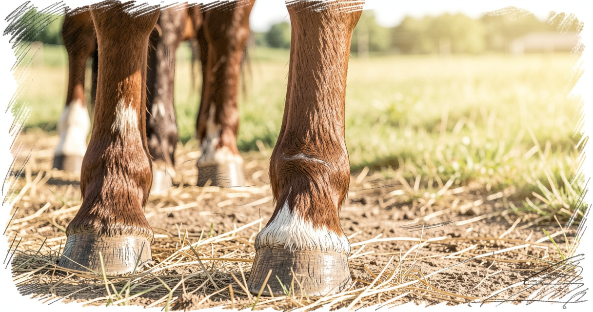 Gonflement du ligament suspenseur chez un cheval, signe de desmite