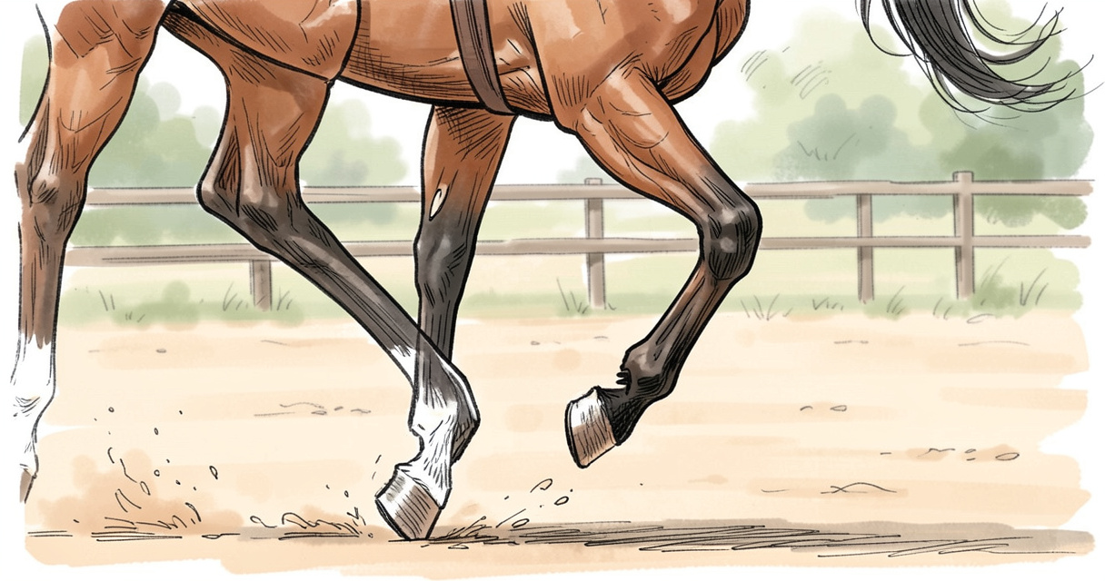 Cheval au trot montrant la définition musculaire, séance de trotting efficace en extérieur.