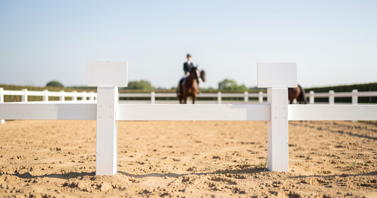 Repères de lettres de manège le long de la lisse d'une carrière de dressage