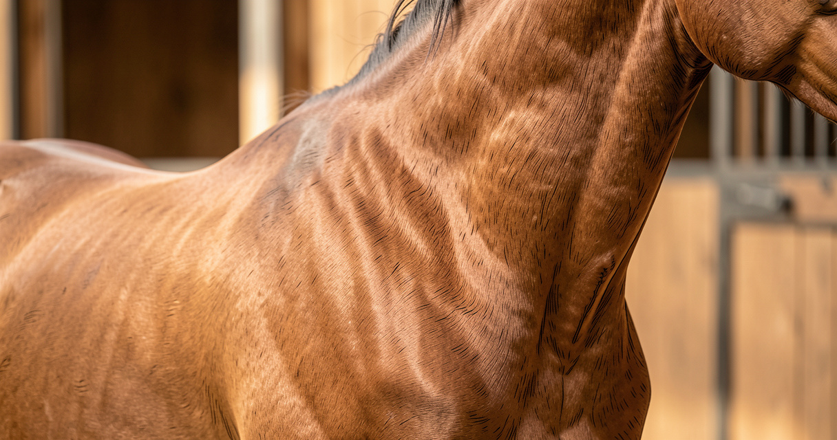 Groupes musculaires du cheval visibles sur l'épaule pour la théorie du Galop 5